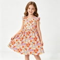 thumbnail image 6 of SGFCWSX Girls Floral Dress Flutter Sleeve Round Neck Summer Casual A-Line Dresses for Teens Red Size 15, 6 of 9