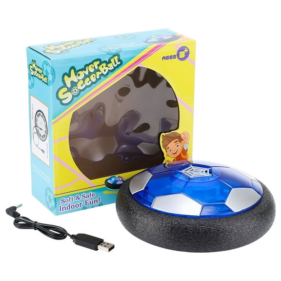 Hover Soccer Ball Toys for Boys & Girls Rechargeable Indoor Floating Air Soccer Ball with LED Light Birthday Gifts for Kids Age 3-8,6-13 Years Old,Blue,1PC