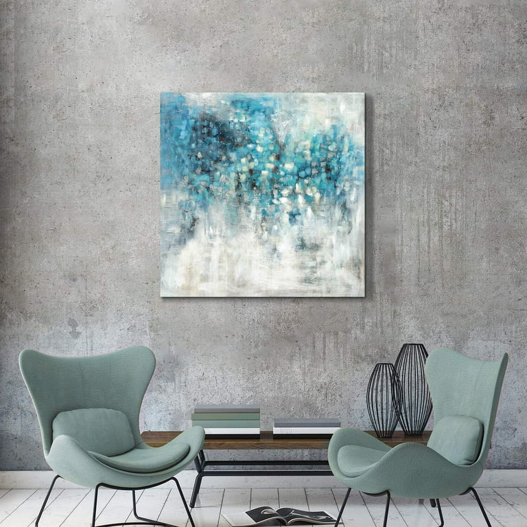 ABSTRACT BLUE 1 - Painting Canvas Print 12x12 to 36x24 – BDifferent