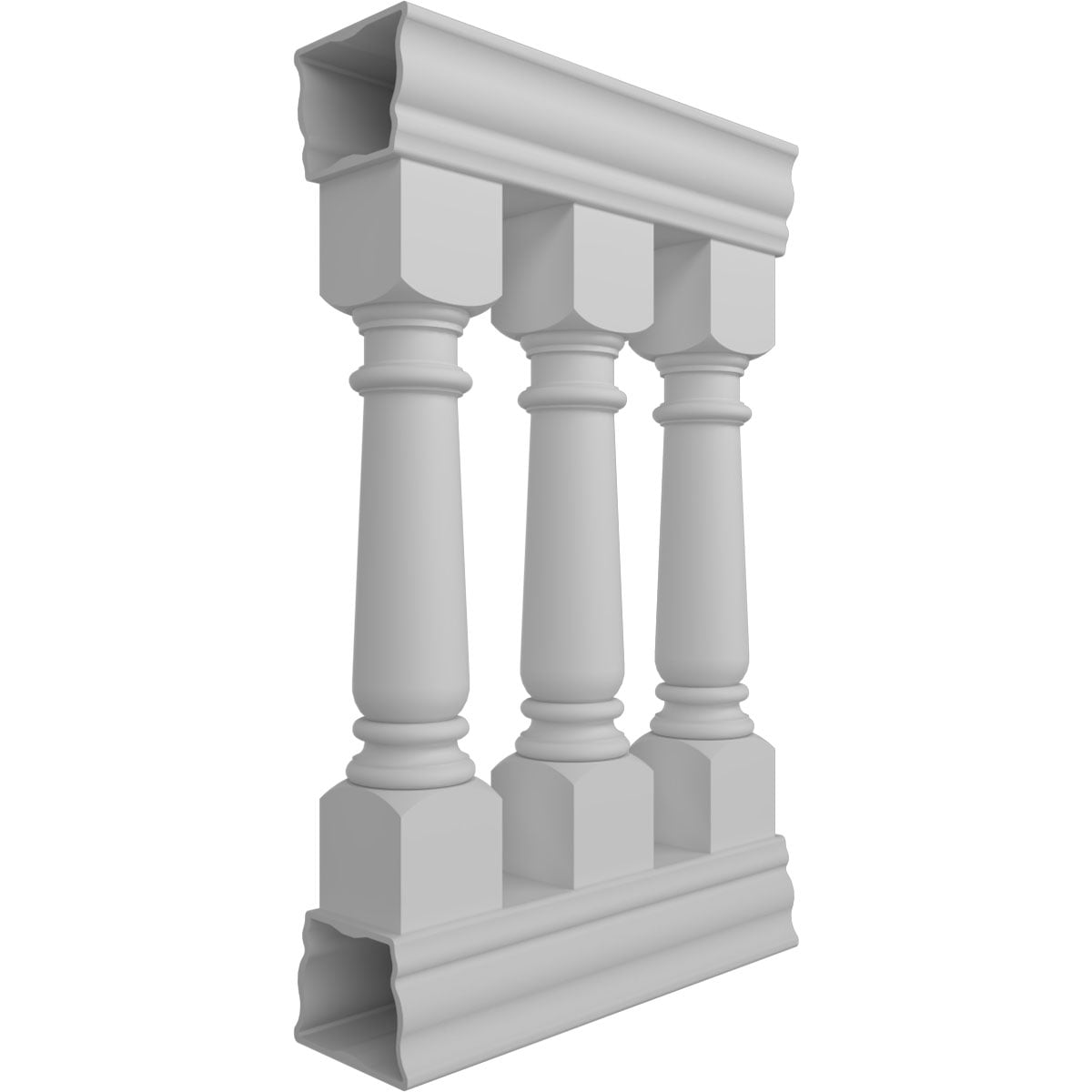 Ekena Millwork 42"H x 2'L Fiberthane Wellington Unassembled Balustrade Railing Kit, Style A (7 5/8" On-Center Spacing to Pass 4" Sphere Code)