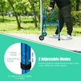 thumbnail image 6 of Gymax Heavy-Duty Folding 3 in 1 Stand-Assist Walker Aluminum Alloy W/ Wheel Blue, 6 of 9