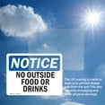 thumbnail image 6 of (2 Pack) No Outside Food Or Drinks OSHA Notice Sign 7 Inch X 5 Inch Vinyl Label Decal Sticker Weather Resistant, UV Protected for Workplace, Business, and Construction Site, Made in the, 6 of 7