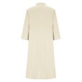 thumbnail image 5 of MaFYtyTPR Women's Long Dress Fashion Solid Color V-Neck Linen Loose Pocket 3/4 Sleeve Maxi Dresses Beige XXL, 5 of 5