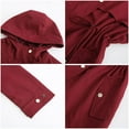 thumbnail image 4 of Casual Hooded Windbreaker Jackets for Women Lightweight Solid Color Zip Up Button Down Coats Long Sleeve with Buttons Elastic Waist Jacket Workout Drawstring Hem Belt Coat, 4 of 5