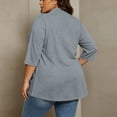thumbnail image 3 of Purcolt Womens Plus Size Open Front 3/4 Sleeve Knit Cardigan Lightweight Layering Shrug Sweater with Pockets, 1X-5X, 3 of 9