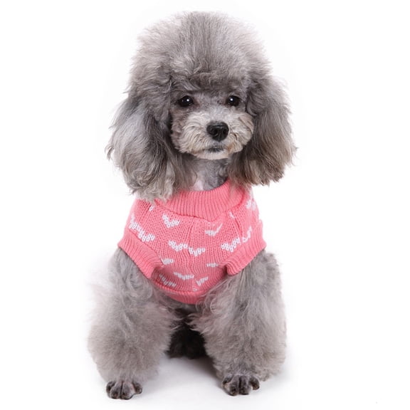 Soimiss heart pattern sweater Dog Sweater Pink 1Pack