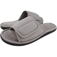 thumbnail image 2 of Men Washable Microfiber Suede Adjustable Memory Foam Home Open Toe Indoor Slippers, 2 of 7