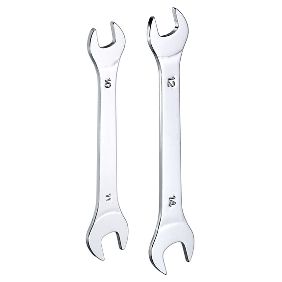 Uxcell 2pcs Double Open End Thin Wrench 10×11/12×14mm Metric U-Shaped Spanner