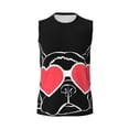 thumbnail image 6 of Lsque Animal Bulldog French Print Men's Cotton Blend Sleeveless Muscle Shirts (S-3XL)- Moisture Wicking, Odor Protection, UPF 30+,Medium, 6 of 8