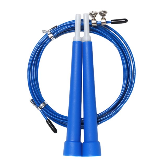 CSChome Rope Skipping 1 Set Workout Equipment Kids Adults Steel Wire Jump Rope with Ergonomic Handle Weighted Adjustable Fitness Rope Skipping