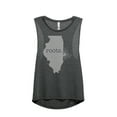 thumbnail image 1 of Thread Tank Home Roots State Illinois IL Women's Sleeveless Muscle Tank Top Charcoal Large, 1 of 4