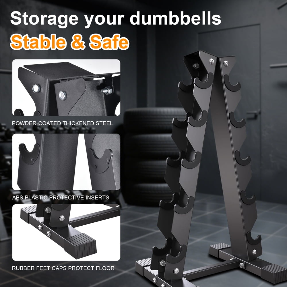 ZHAO Weight Storage Racks Heavy Duty A-Frame Dumbbell Holder Weight Stand Store 6 Pairs of Dumbbells Tree Shape Space Saver for Home Gym Workout effective