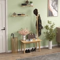 thumbnail image 2 of Costway End Table with Coat Rack 2-in-1 Side Table 3 Hooks for Hats Bags Coats Freestanding Natural, 2 of 10