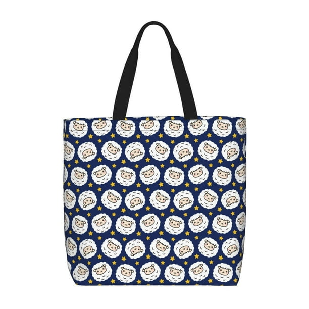 Balery Cute Sheep With Star Bolsa de Mano para Mujeres con Cremallera, Bolsa de Gimnasio con Compartimentos, Bolsa para Laptop, Bolsa para Trabajo