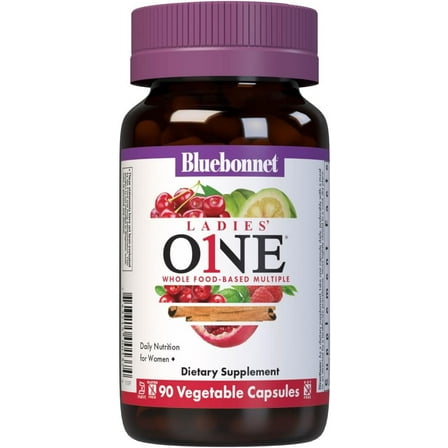 Bluebonnet Ladies One Whole Food Multiple, K2 Organic Vegetable Energy & Vitality* 90 Days