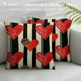 thumbnail image 3 of PHYHOO Hello Valentine's Day Decorative Throw Pillow Covers, Black White Stripes Porch Outdoor Home Decor, Wedding Farmhouse Couch Cushion Case White, 3 of 5