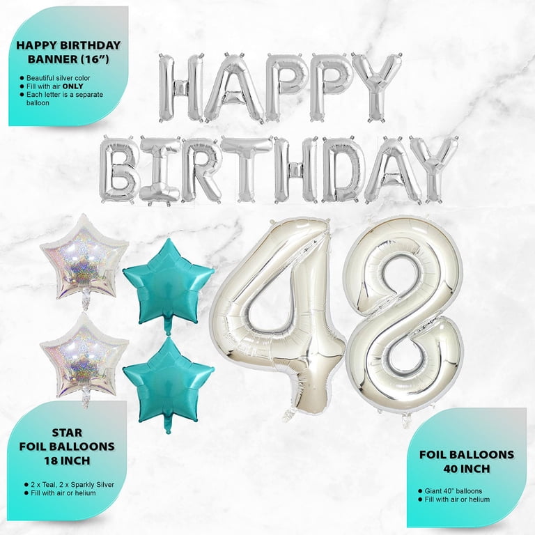 Rose Gold 48th Birthday Party Decorations Kit – Includes Banner, Balloons, Fringe Curtains & Sash For Women