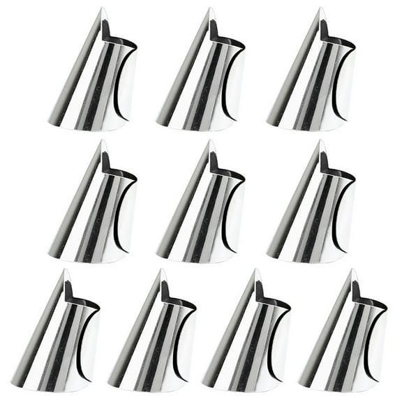 Hariumiu Stainless Steel Finger Guard Stainless Steel Finger Protector Set 10pcs Adjustable Hand Protective Tool for Beans Chestnuts Peeling for Meals