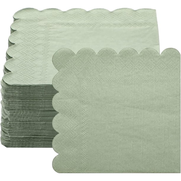 Servilletas de Papel Decoradas, 100 Unidades, Bordes Festoneados Elegantes, Para Bodas, Cumpleaños y Celebraciones, Fabricadas en Pulpa de Madera Pura