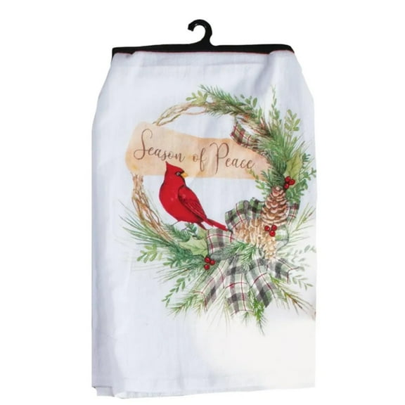 Kay Dee Designs Season of Peace, Red Cardinal Kitchen Flour Sack Towel 26 x 26