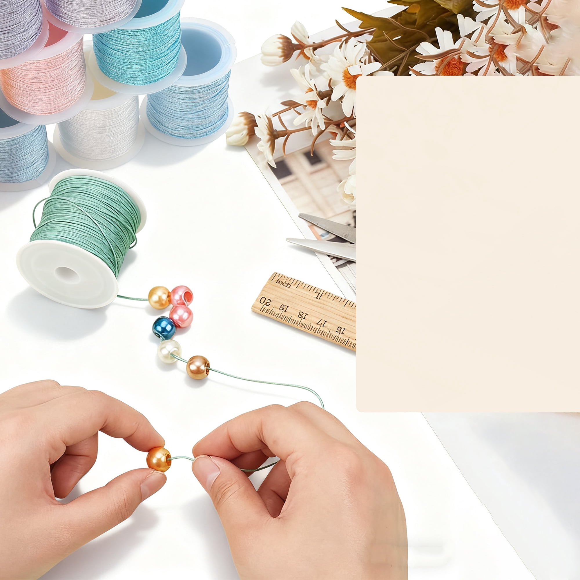 Unique Bargains Shiny String for Sewing Crafts Pink