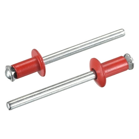 

Uxcell 5mm x 8mm Aluminum Open End Flat Round Head Blind Rivets Red 25 Pack