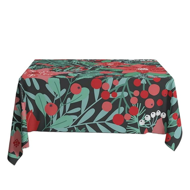 Christmas Tablecloth Dustproof Add Atmosphere Square European Style Creative Printing Table Protector Cover Daily Use