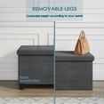 thumbnail image 2 of Storagebud Ottoman Storage Bench, Linen 30" Storage Ottoman Bench, Gray, 2 of 7