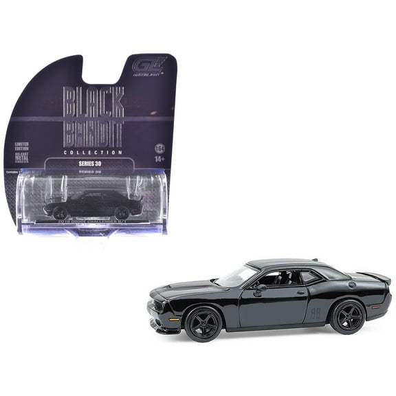 2016 Dodge Challenger R/T Hemi Black "Black Bandit" Series 30 1/64 Diecast Model Car by Greenlight