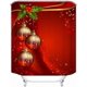 thumbnail image 1 of Cortina de ducha de tela con estampado artístico de luces navideñas rojas para baño, cortina de baño ancha e impermeable, forro de poliéster (1820 x 180 cm), 1 of 5