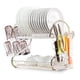 thumbnail image 1 of Estante para secar platos Estante para platos de acero de 2 niveles con escurridor extraíble Estante CACAGOO Blanco/Tipo 1, 1 of 7