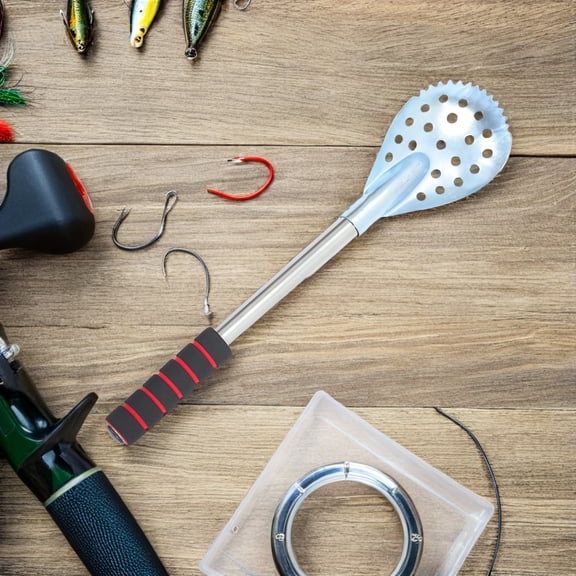 OULII Stainless Steel Ice Fishing Scoop Multi Use Outdoor Skimmer for Winter