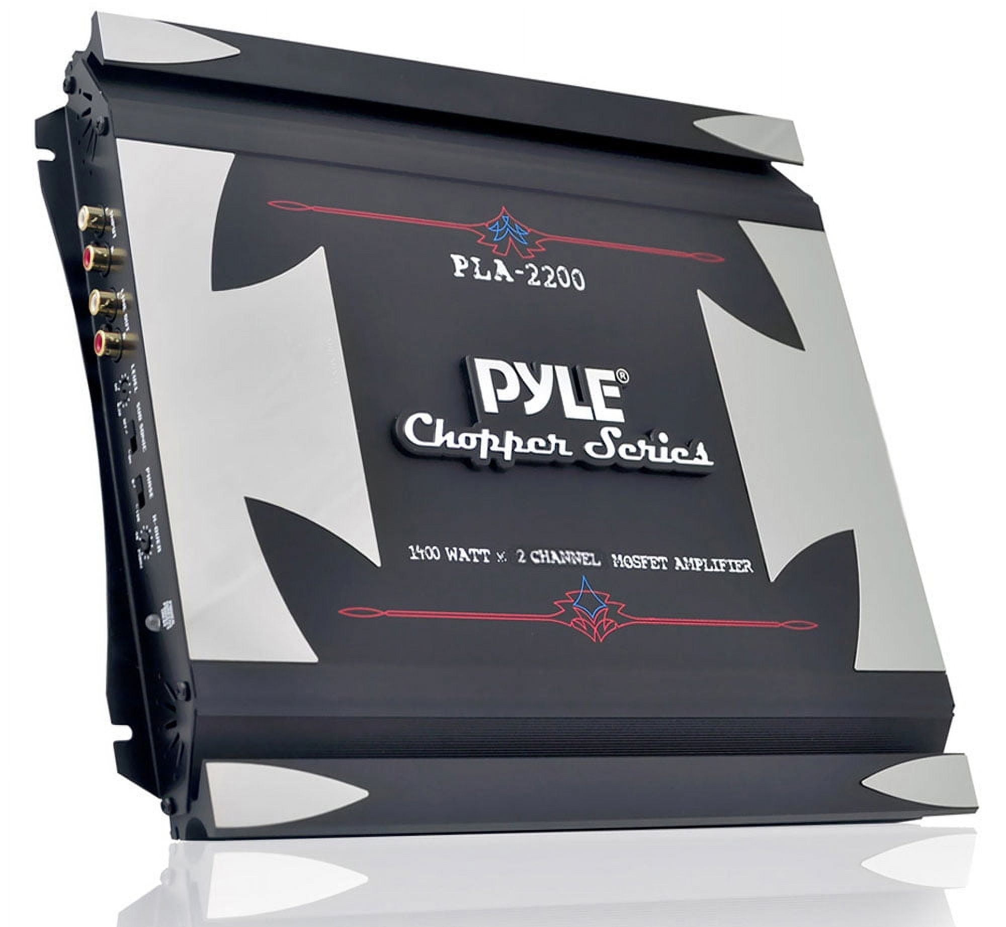 Pyle 1,400-watt 2-channel Vehicle Audio Amplifier, Black, 4.99 lb