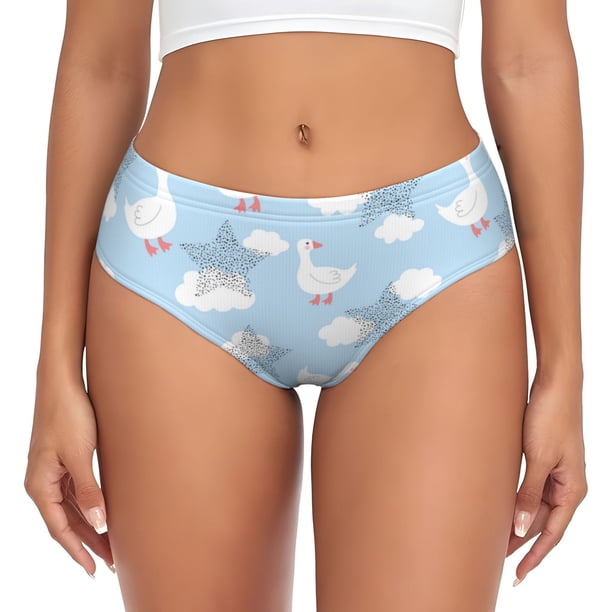 Balery Cute Goose On A Blue Sky Ropa Interior de Algodón para Mujer con Dibujo – Braguitas Cómodas y Elásticas, Estilo Clásico-4X-Large