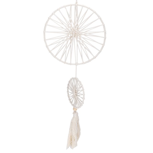 Atrapasueños de Doble Anillo Ticfox decoración de Pared de Estilo Bohemio Tejido a mano