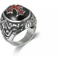 thumbnail image 2 of K-KED Men's Gothic Black Glue Cross Set Diamond Ring Wholesale Ring Sizes 7-15-Red-13, 2 of 7