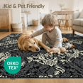 thumbnail image 4 of ODIKA 9'x12' Washable Area Rug Non-Slip, Chair-Friendly Boho Goth Scholarly Scrollwork Featuring Classical Motifs Traction for Dining Room, Basement, Large Office, 4 of 7