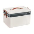 thumbnail image 2 of Bunblic Portable Medical Box Container Large Capacity Practical Sleek Lidded First Aid Case Emergency Storage Box for Drom Car Travel 2 Layer, 2 of 8