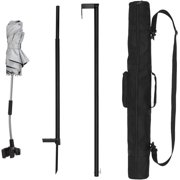 Soho Urban Artist UV Protection Sunscreen Easel Umbrella with Universal Pole Mount and Carry Bag, Portable, Waterproof & Flexible - Grey and Black, 42 Inch Open Diameter