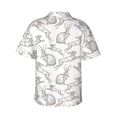 thumbnail image 3 of Balery Hand Drawn Rabbit Print Men's Hawaiian Shirts Short Sleeve Beach Shirt Relaxed Fit Vacation Button Down Shirts-Large, 3 of 9
