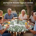 thumbnail image 3 of Round Outdoor Tablecloth with Umbrella Hole and Zipper, Dark Sage Green Coral Coastal Tablecloth with Elastic Waterproof, Summer Beach Nautical Ocean Patio Table Covers for 36" - 44" Pool Tables, 3 of 9