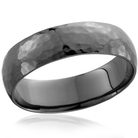Mens 14k Black Gold Hammered Wedding Ring 6mm High Polished Band Walmart Canada