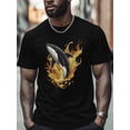 thumbnail image 4 of Killer Whale Men's T Shirts Fire T-Shirt for Men Cartoon Crew Neck Tees Cotton Tops, Black, S, 4 of 7
