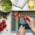 thumbnail image 2 of Shutters Cutting Board, Window of Old Architecture in Lisbon Portugal Touristic Town Cultural Nostalgic, Decorative Tempered Glass Cutting and Serving Board, Large Size, Teal Orange, by Ambesonne, 2 of 2