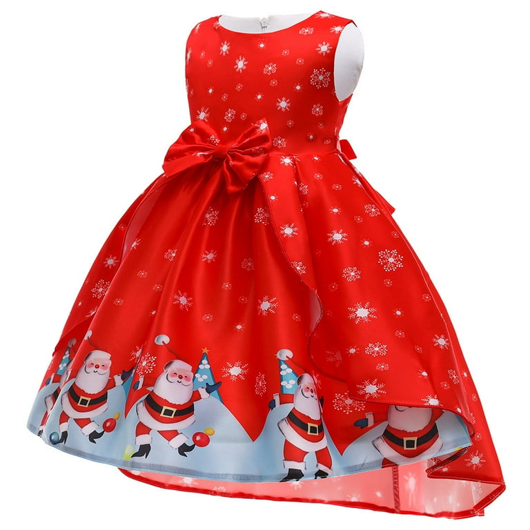 Dress Gift for Girls Christmas Girl Dress Sleeveless Princess Party Dress for Girls Formal Prom Dress with Santa Claus Print Bowknot for 2-8 Years Save Big - Walmart.com Dress Gift for Girls Christmas Girl Dress Sleeveless Princess Party Dress for Girls Formal Prom Dress with Santa Claus Print Bowknot for 2-8 Years Save Big - Walmart.com