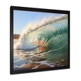 thumbnail image 2 of Designart "Waves of Rolling Surf I" Abstract Framed Wall Art Decor - Modern Green Abstract Modern Waves Bedroom Framed Canvas Wall Art, 2 of 6