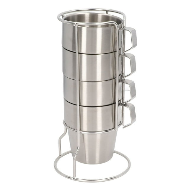 Juego de tazas apilables ANGGREK de Acero Inoxidable para acampar
