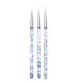 6Pcs Nail Art Drawing Pens Transparent Glitter Acrylic Pen Holder
