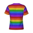 thumbnail image 6 of Vsdgher Colorful Glitter Rainbow Print Men's Dry Fit Mesh Athletic Shirts Moisture Wicking Tennis T-Shirt Tops, 6 of 9