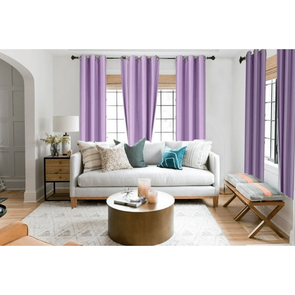 Lilac 1-piece Adam solid blackout grommet-top window curtain panel 37"inch wide x 63" inch long room darkening perfect décor home